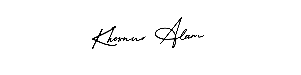 Make a beautiful signature design for name Khosnur Alam. With this signature (AmerikaSignatureDemo-Regular) style, you can create a handwritten signature for free. Khosnur Alam signature style 3 images and pictures png