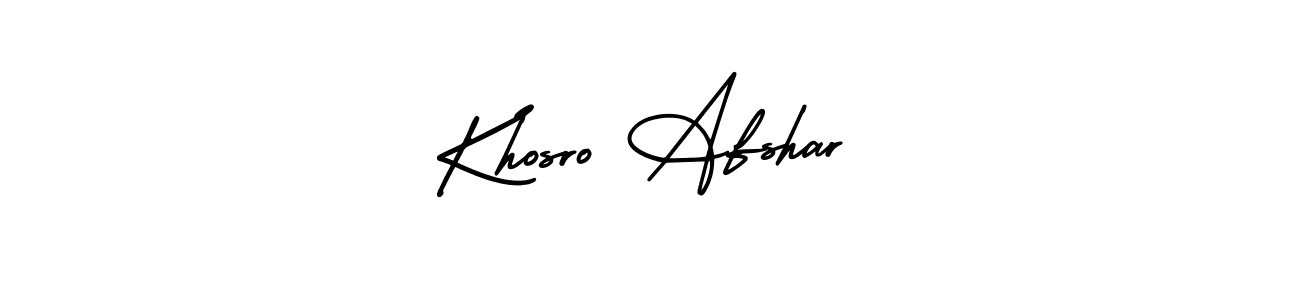 This is the best signature style for the Khosro Afshar name. Also you like these signature font (AmerikaSignatureDemo-Regular). Mix name signature. Khosro Afshar signature style 3 images and pictures png