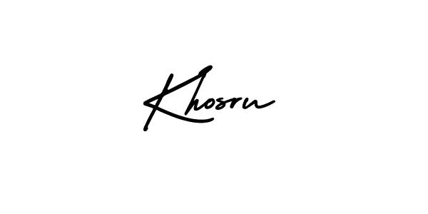 Make a beautiful signature design for name Khosru. With this signature (AmerikaSignatureDemo-Regular) style, you can create a handwritten signature for free. Khosru signature style 3 images and pictures png