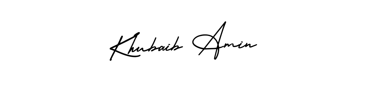 How to Draw Khubaib Amin signature style? AmerikaSignatureDemo-Regular is a latest design signature styles for name Khubaib Amin. Khubaib Amin signature style 3 images and pictures png