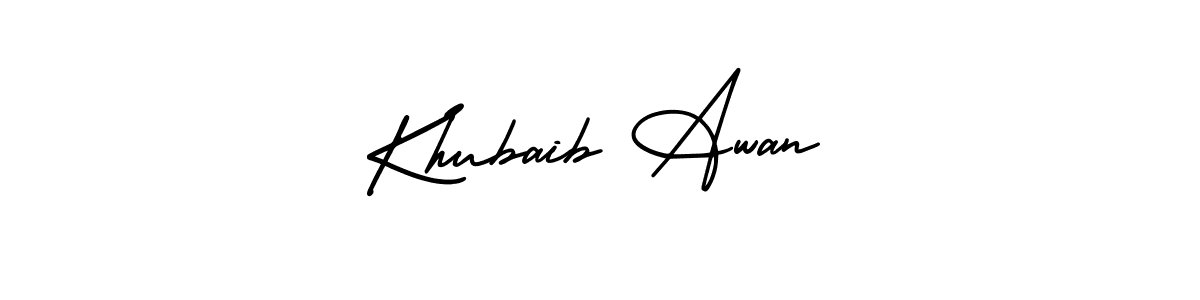 AmerikaSignatureDemo-Regular is a professional signature style that is perfect for those who want to add a touch of class to their signature. It is also a great choice for those who want to make their signature more unique. Get Khubaib Awan name to fancy signature for free. Khubaib Awan signature style 3 images and pictures png