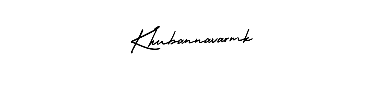 You should practise on your own different ways (AmerikaSignatureDemo-Regular) to write your name (Khubannavarmk) in signature. don't let someone else do it for you. Khubannavarmk signature style 3 images and pictures png