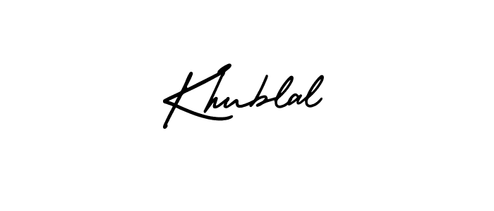 How to Draw Khublal signature style? AmerikaSignatureDemo-Regular is a latest design signature styles for name Khublal. Khublal signature style 3 images and pictures png