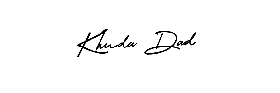This is the best signature style for the Khuda Dad name. Also you like these signature font (AmerikaSignatureDemo-Regular). Mix name signature. Khuda Dad signature style 3 images and pictures png