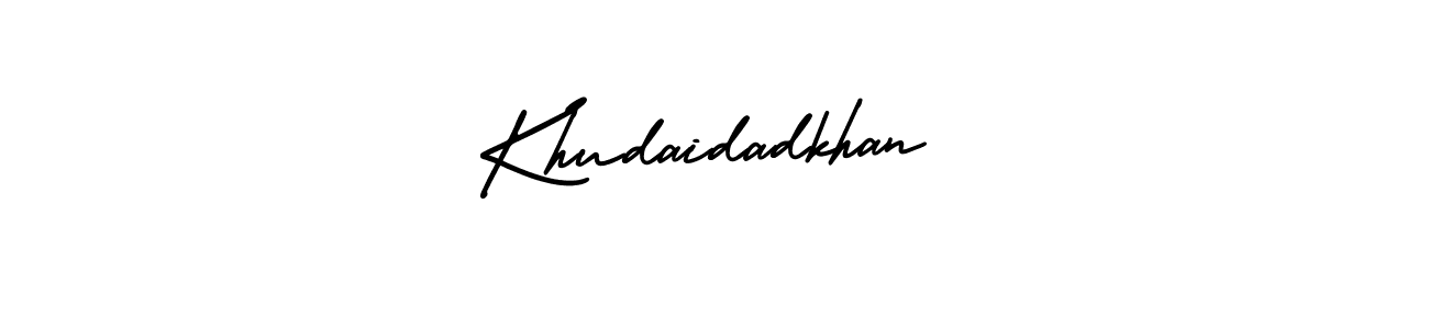 You should practise on your own different ways (AmerikaSignatureDemo-Regular) to write your name (Khudaidadkhan) in signature. don't let someone else do it for you. Khudaidadkhan signature style 3 images and pictures png