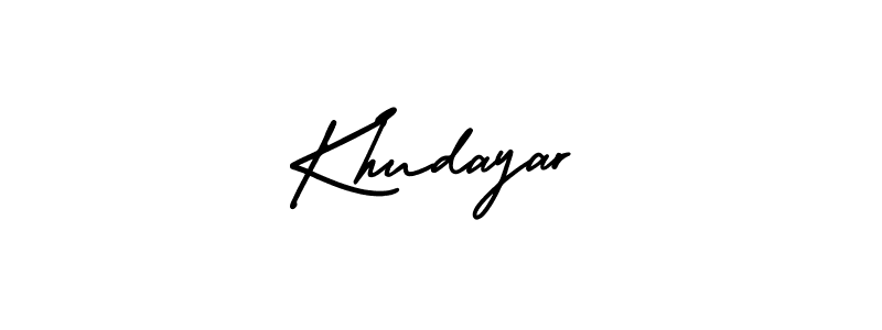 You should practise on your own different ways (AmerikaSignatureDemo-Regular) to write your name (Khudayar) in signature. don't let someone else do it for you. Khudayar signature style 3 images and pictures png