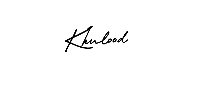 You should practise on your own different ways (AmerikaSignatureDemo-Regular) to write your name (Khulood) in signature. don't let someone else do it for you. Khulood signature style 3 images and pictures png