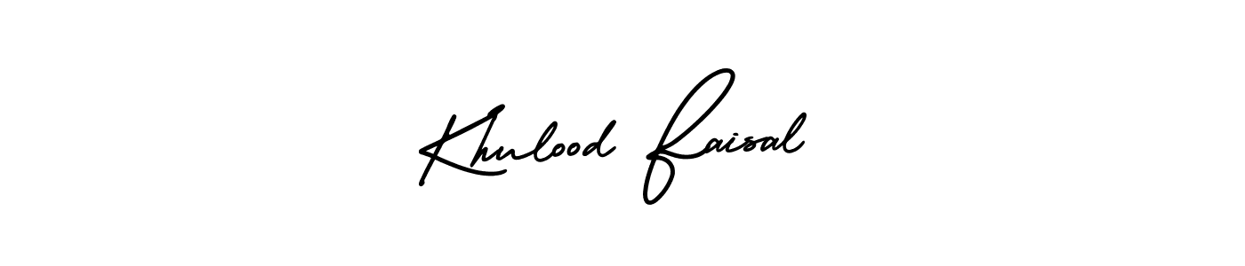Make a beautiful signature design for name Khulood Faisal. With this signature (AmerikaSignatureDemo-Regular) style, you can create a handwritten signature for free. Khulood Faisal signature style 3 images and pictures png