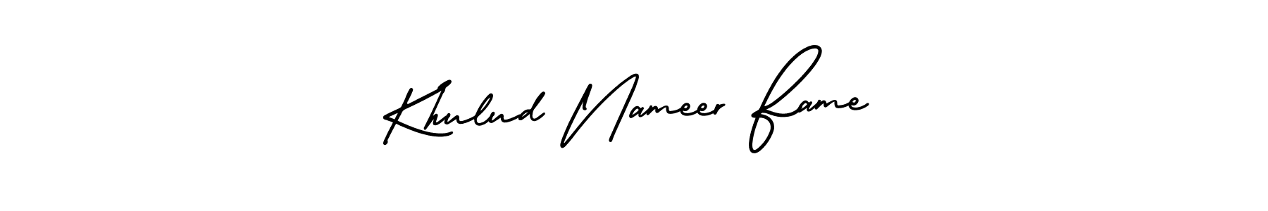 Also we have Khulud Nameer Fame name is the best signature style. Create professional handwritten signature collection using AmerikaSignatureDemo-Regular autograph style. Khulud Nameer Fame signature style 3 images and pictures png