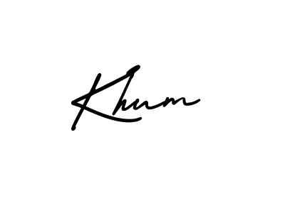 Design your own signature with our free online signature maker. With this signature software, you can create a handwritten (AmerikaSignatureDemo-Regular) signature for name Khum. Khum signature style 3 images and pictures png