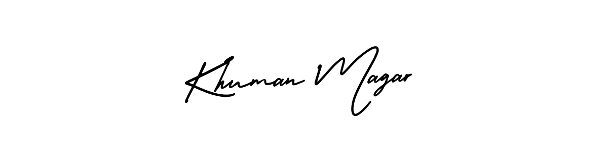 Also we have Khuman Magar name is the best signature style. Create professional handwritten signature collection using AmerikaSignatureDemo-Regular autograph style. Khuman Magar signature style 3 images and pictures png