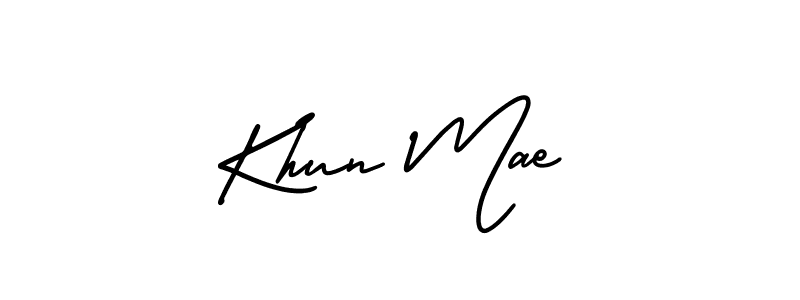 Design your own signature with our free online signature maker. With this signature software, you can create a handwritten (AmerikaSignatureDemo-Regular) signature for name Khun Mae. Khun Mae signature style 3 images and pictures png