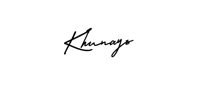 You can use this online signature creator to create a handwritten signature for the name Khunays. This is the best online autograph maker. Khunays signature style 3 images and pictures png