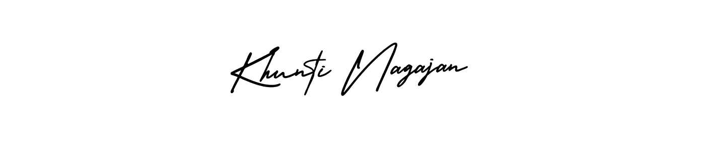 Use a signature maker to create a handwritten signature online. With this signature software, you can design (AmerikaSignatureDemo-Regular) your own signature for name Khunti Nagajan. Khunti Nagajan signature style 3 images and pictures png