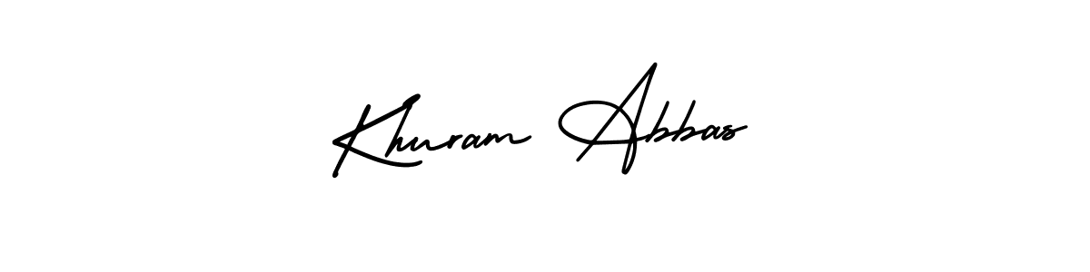 How to make Khuram Abbas name signature. Use AmerikaSignatureDemo-Regular style for creating short signs online. This is the latest handwritten sign. Khuram Abbas signature style 3 images and pictures png