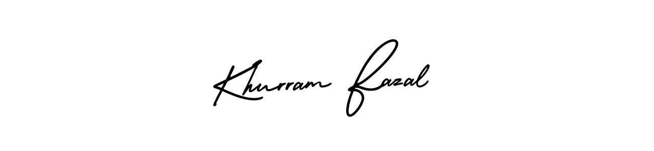 How to make Khurram Fazal name signature. Use AmerikaSignatureDemo-Regular style for creating short signs online. This is the latest handwritten sign. Khurram Fazal signature style 3 images and pictures png