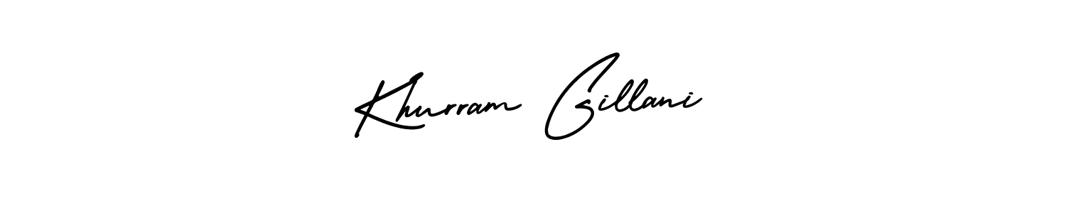 How to Draw Khurram Gillani signature style? AmerikaSignatureDemo-Regular is a latest design signature styles for name Khurram Gillani. Khurram Gillani signature style 3 images and pictures png