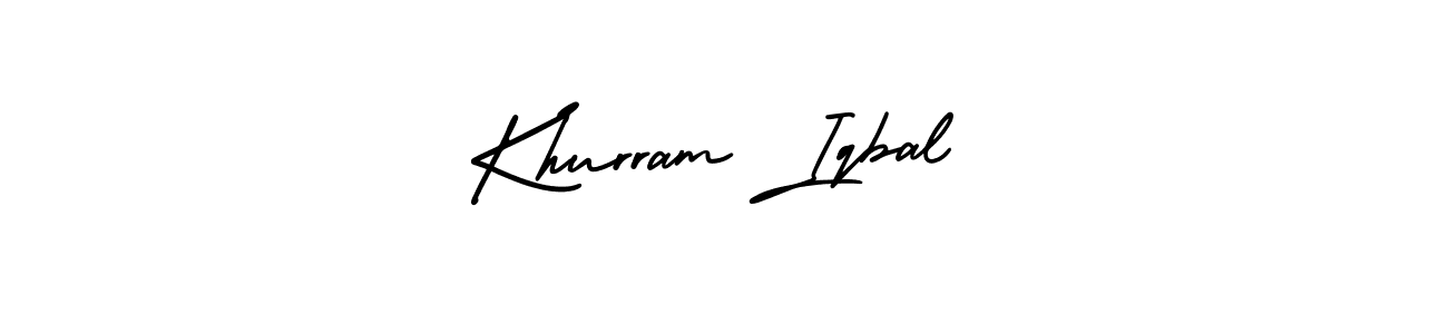 Make a beautiful signature design for name Khurram Iqbal. With this signature (AmerikaSignatureDemo-Regular) style, you can create a handwritten signature for free. Khurram Iqbal signature style 3 images and pictures png