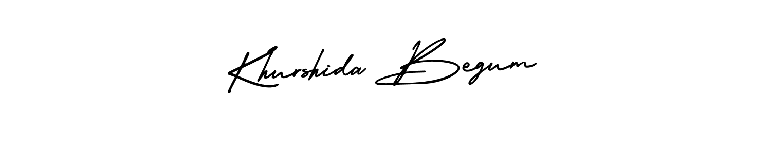 AmerikaSignatureDemo-Regular is a professional signature style that is perfect for those who want to add a touch of class to their signature. It is also a great choice for those who want to make their signature more unique. Get Khurshida Begum name to fancy signature for free. Khurshida Begum signature style 3 images and pictures png