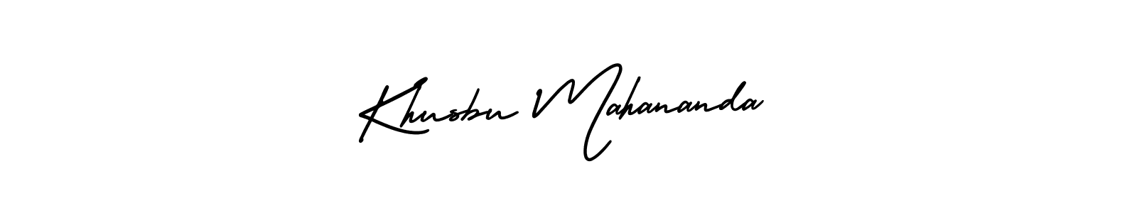 if you are searching for the best signature style for your name Khusbu Mahananda. so please give up your signature search. here we have designed multiple signature styles  using AmerikaSignatureDemo-Regular. Khusbu Mahananda signature style 3 images and pictures png