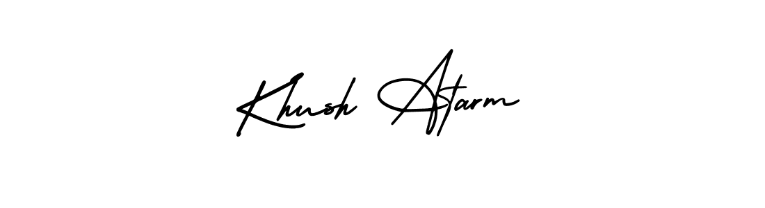 Check out images of Autograph of Khush Atarm name. Actor Khush Atarm Signature Style. AmerikaSignatureDemo-Regular is a professional sign style online. Khush Atarm signature style 3 images and pictures png