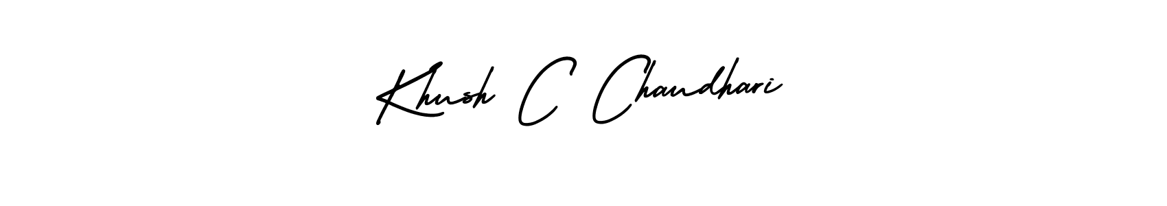 You should practise on your own different ways (AmerikaSignatureDemo-Regular) to write your name (Khush C Chaudhari) in signature. don't let someone else do it for you. Khush C Chaudhari signature style 3 images and pictures png