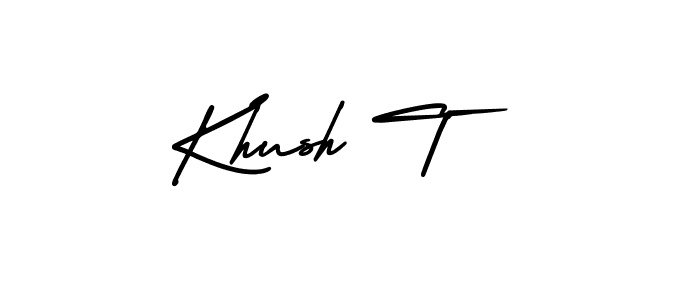 Make a beautiful signature design for name Khush T. With this signature (AmerikaSignatureDemo-Regular) style, you can create a handwritten signature for free. Khush T signature style 3 images and pictures png