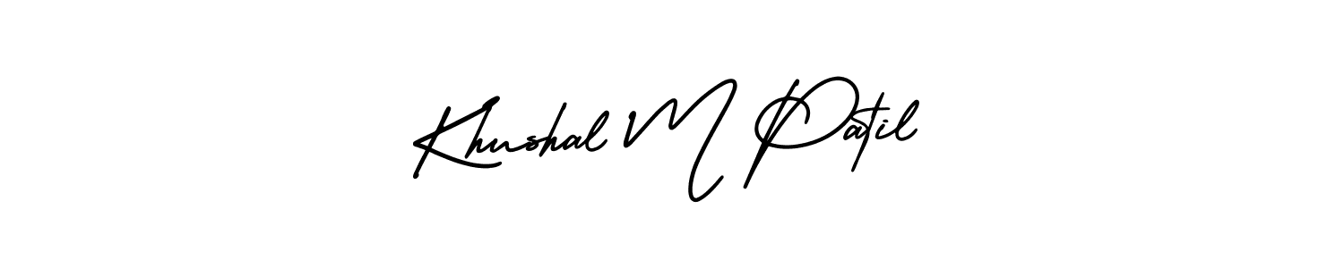 How to make Khushal M Patil name signature. Use AmerikaSignatureDemo-Regular style for creating short signs online. This is the latest handwritten sign. Khushal M Patil signature style 3 images and pictures png