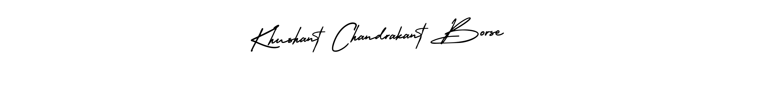 You should practise on your own different ways (AmerikaSignatureDemo-Regular) to write your name (Khushant Chandrakant Borse) in signature. don't let someone else do it for you. Khushant Chandrakant Borse signature style 3 images and pictures png