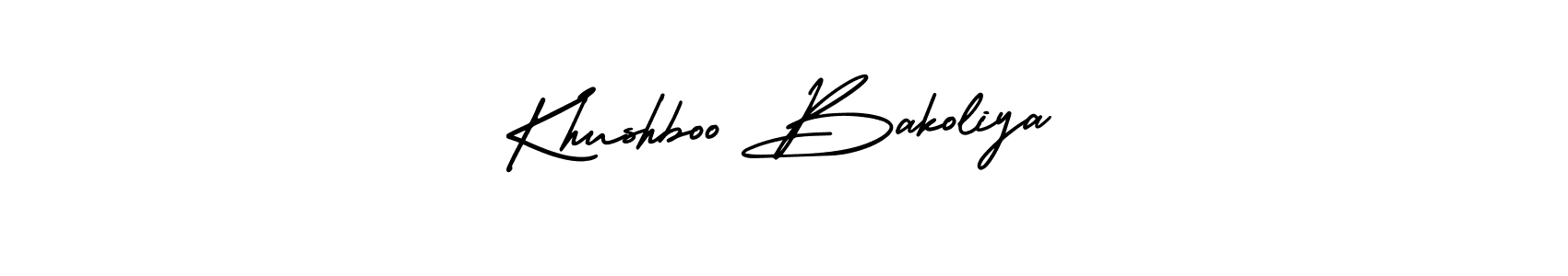 Khushboo Bakoliya stylish signature style. Best Handwritten Sign (AmerikaSignatureDemo-Regular) for my name. Handwritten Signature Collection Ideas for my name Khushboo Bakoliya. Khushboo Bakoliya signature style 3 images and pictures png
