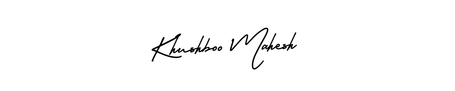 Similarly AmerikaSignatureDemo-Regular is the best handwritten signature design. Signature creator online .You can use it as an online autograph creator for name Khushboo Mahesh. Khushboo Mahesh signature style 3 images and pictures png