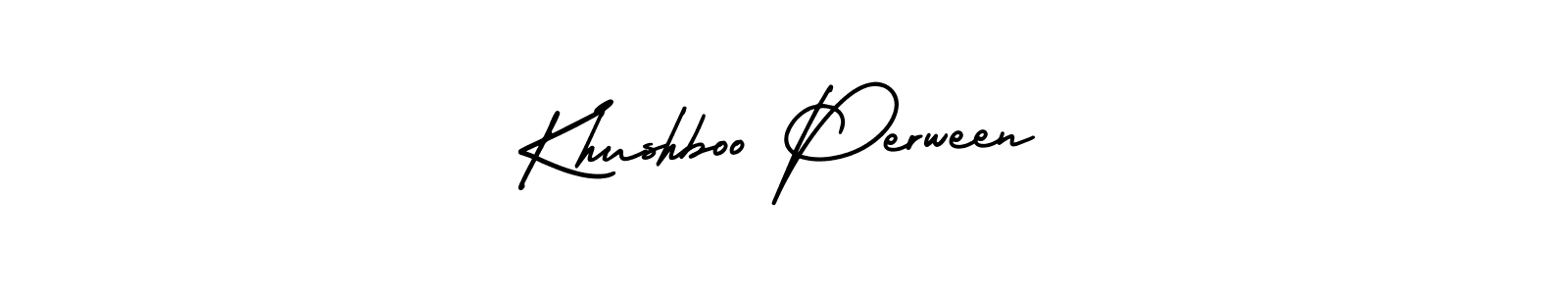 How to make Khushboo Perween name signature. Use AmerikaSignatureDemo-Regular style for creating short signs online. This is the latest handwritten sign. Khushboo Perween signature style 3 images and pictures png