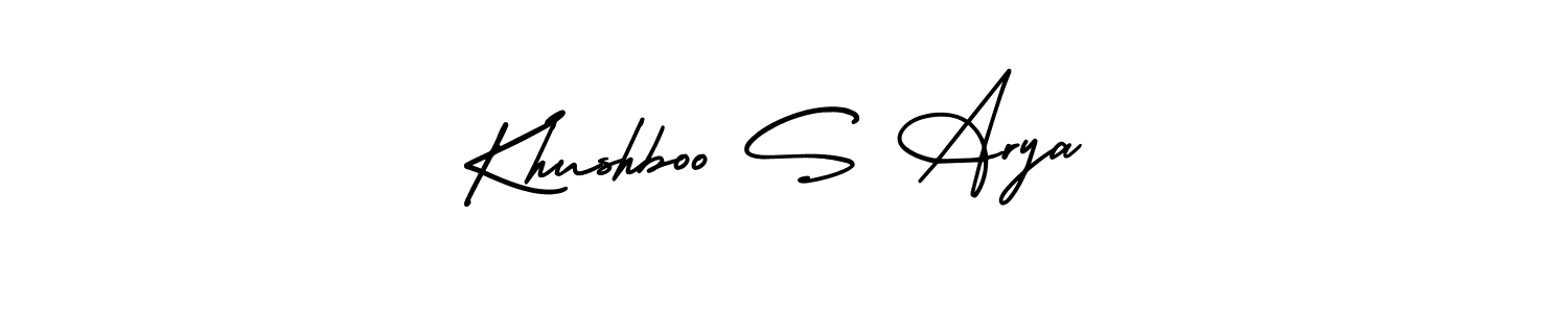 Also You can easily find your signature by using the search form. We will create Khushboo S Arya name handwritten signature images for you free of cost using AmerikaSignatureDemo-Regular sign style. Khushboo S Arya signature style 3 images and pictures png