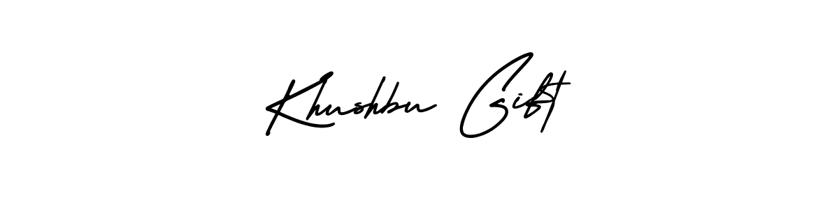 Khushbu Gift stylish signature style. Best Handwritten Sign (AmerikaSignatureDemo-Regular) for my name. Handwritten Signature Collection Ideas for my name Khushbu Gift. Khushbu Gift signature style 3 images and pictures png