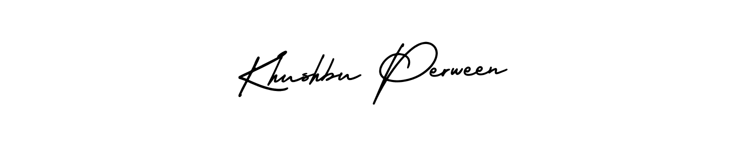 Also You can easily find your signature by using the search form. We will create Khushbu Perween name handwritten signature images for you free of cost using AmerikaSignatureDemo-Regular sign style. Khushbu Perween signature style 3 images and pictures png