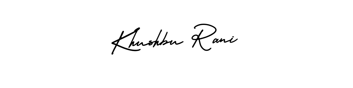 Also You can easily find your signature by using the search form. We will create Khushbu Rani name handwritten signature images for you free of cost using AmerikaSignatureDemo-Regular sign style. Khushbu Rani signature style 3 images and pictures png