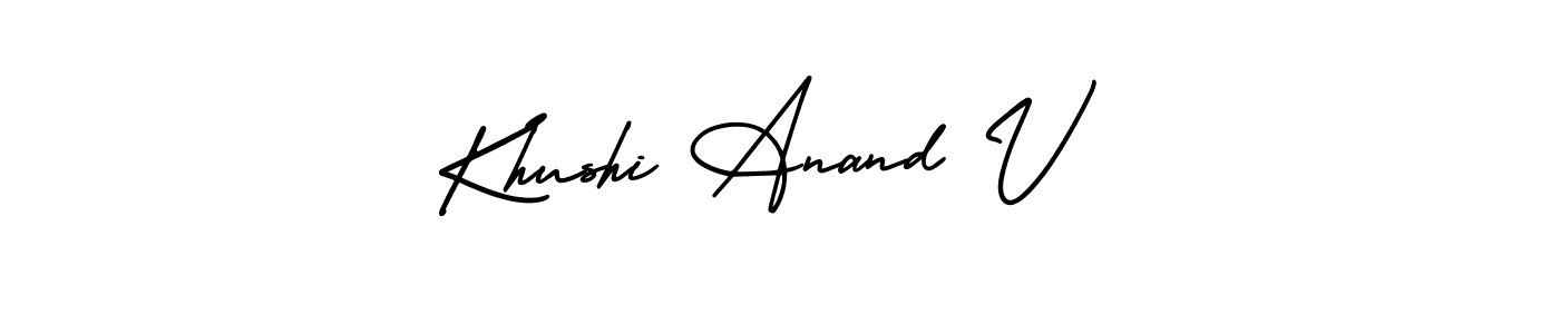 Make a beautiful signature design for name Khushi Anand V. With this signature (AmerikaSignatureDemo-Regular) style, you can create a handwritten signature for free. Khushi Anand V signature style 3 images and pictures png