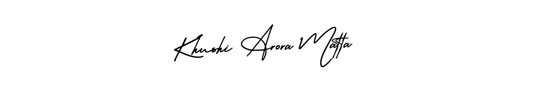 Khushi Arora Matta stylish signature style. Best Handwritten Sign (AmerikaSignatureDemo-Regular) for my name. Handwritten Signature Collection Ideas for my name Khushi Arora Matta. Khushi Arora Matta signature style 3 images and pictures png