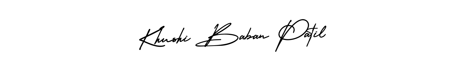 if you are searching for the best signature style for your name Khushi Baban Patil. so please give up your signature search. here we have designed multiple signature styles  using AmerikaSignatureDemo-Regular. Khushi Baban Patil signature style 3 images and pictures png