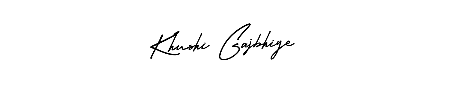 This is the best signature style for the Khushi Gajbhiye name. Also you like these signature font (AmerikaSignatureDemo-Regular). Mix name signature. Khushi Gajbhiye signature style 3 images and pictures png