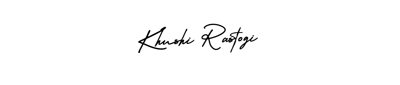 Use a signature maker to create a handwritten signature online. With this signature software, you can design (AmerikaSignatureDemo-Regular) your own signature for name Khushi Rastogi. Khushi Rastogi signature style 3 images and pictures png