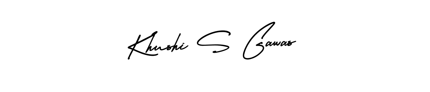 Also You can easily find your signature by using the search form. We will create Khushi S Gawas name handwritten signature images for you free of cost using AmerikaSignatureDemo-Regular sign style. Khushi S Gawas signature style 3 images and pictures png