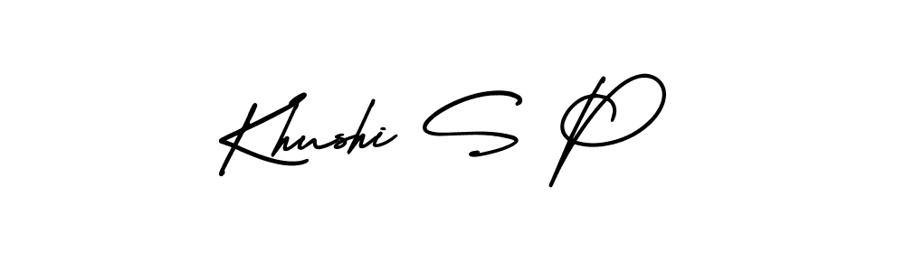 Khushi S P stylish signature style. Best Handwritten Sign (AmerikaSignatureDemo-Regular) for my name. Handwritten Signature Collection Ideas for my name Khushi S P. Khushi S P signature style 3 images and pictures png