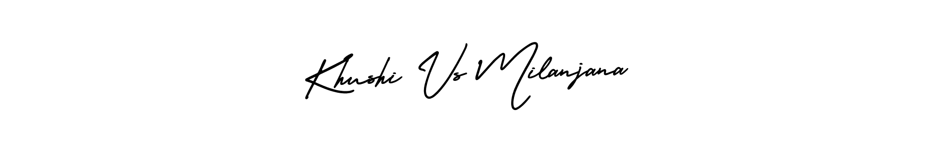 Khushi Vs Milanjana stylish signature style. Best Handwritten Sign (AmerikaSignatureDemo-Regular) for my name. Handwritten Signature Collection Ideas for my name Khushi Vs Milanjana. Khushi Vs Milanjana signature style 3 images and pictures png
