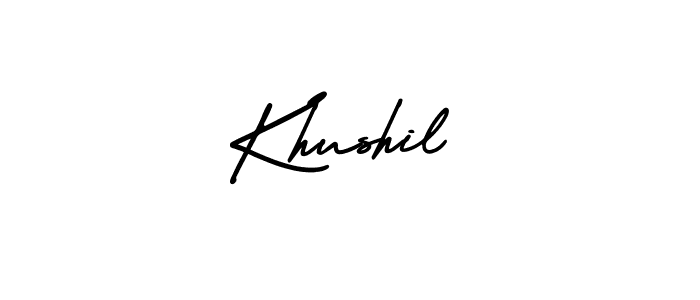 Similarly AmerikaSignatureDemo-Regular is the best handwritten signature design. Signature creator online .You can use it as an online autograph creator for name Khushil. Khushil signature style 3 images and pictures png