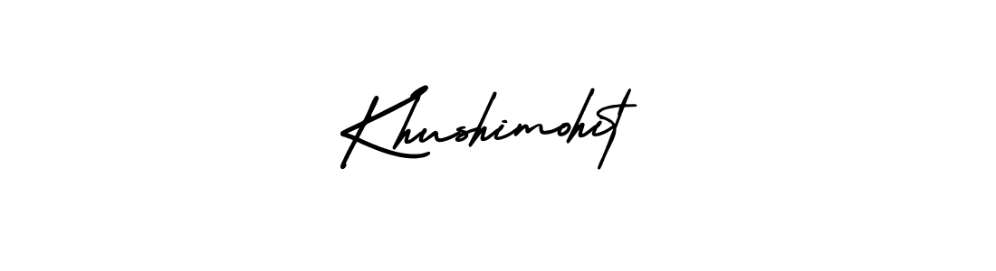 Use a signature maker to create a handwritten signature online. With this signature software, you can design (AmerikaSignatureDemo-Regular) your own signature for name Khushimohit. Khushimohit signature style 3 images and pictures png