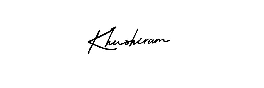 Khushiram stylish signature style. Best Handwritten Sign (AmerikaSignatureDemo-Regular) for my name. Handwritten Signature Collection Ideas for my name Khushiram. Khushiram signature style 3 images and pictures png