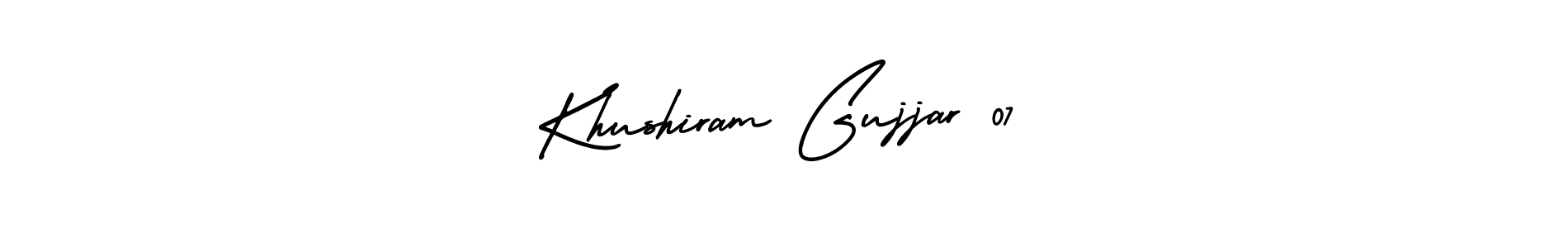 Design your own signature with our free online signature maker. With this signature software, you can create a handwritten (AmerikaSignatureDemo-Regular) signature for name Khushiram Gujjar 07. Khushiram Gujjar 07 signature style 3 images and pictures png