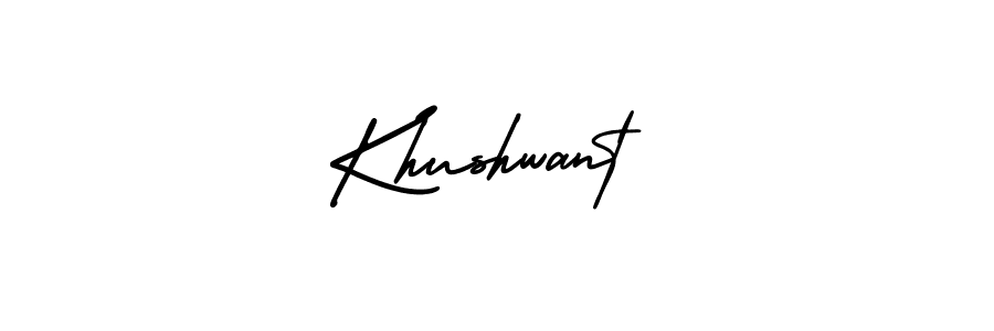 How to make Khushwant name signature. Use AmerikaSignatureDemo-Regular style for creating short signs online. This is the latest handwritten sign. Khushwant signature style 3 images and pictures png