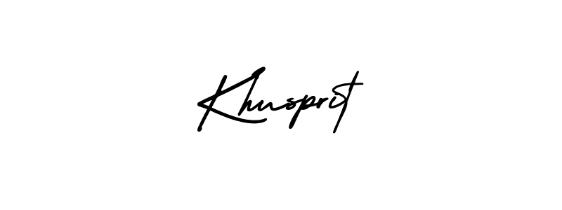 How to make Khusprit name signature. Use AmerikaSignatureDemo-Regular style for creating short signs online. This is the latest handwritten sign. Khusprit signature style 3 images and pictures png